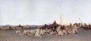 Gustave Guillaumet Evening Prayer in the Sahara oil painting artist
